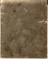 B 060 verso
<br/>
Vrouwekop, neerziend naar rechts
<br/>
<em>Fasolo, Giovanni Antonio (1530-1572)</em>